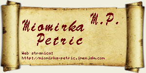 Miomirka Petrić vizit kartica